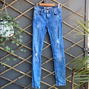 Zara distresses/ripped jeans/denim